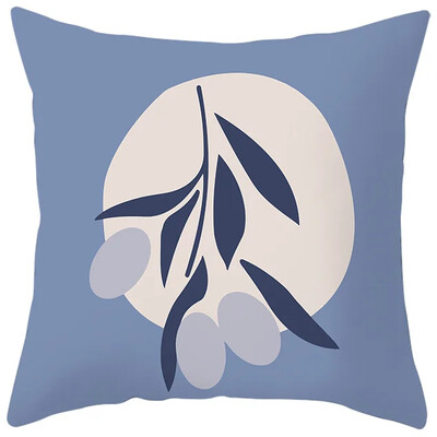 Κάλυμμα μαξιλαριού μαξιλαριού καναπέ από ύφασμα σπιτιού εκτύπωσης ροδακινί, αφηρημένη γεωμετρική μαξιλαροθήκη Nordic Blue Purple