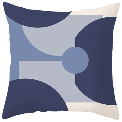 Κάλυμμα μαξιλαριού μαξιλαριού καναπέ από ύφασμα σπιτιού εκτύπωσης ροδακινί, αφηρημένη γεωμετρική μαξιλαροθήκη Nordic Blue Purple