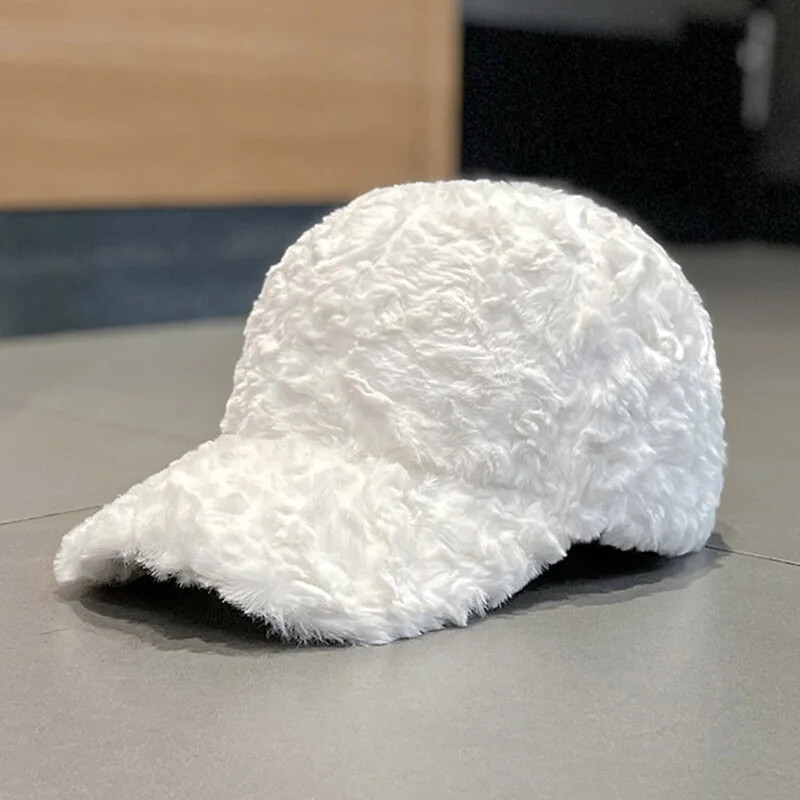 Ženske jesenske i zimske kape s janjećim puhom, jednostavne jednobojne, mekane, ležerne, japanske sjenile za sunce, tople bejzbolske kape Gorros