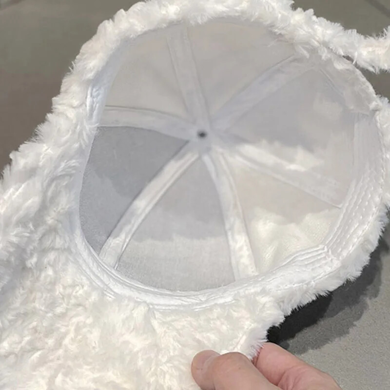 Ženske jesenske i zimske kape s janjećim puhom, jednostavne jednobojne, mekane, ležerne, japanske sjenile za sunce, tople bejzbolske kape Gorros