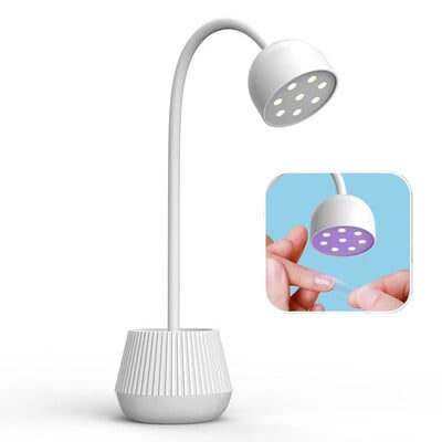 Mini nagu LED lampa 24W nagu žāvētājs viltus nagu manikīra laka līme ātri žūstoša UV gaismas nagu lampa 360° saliekama galda lampas dizains