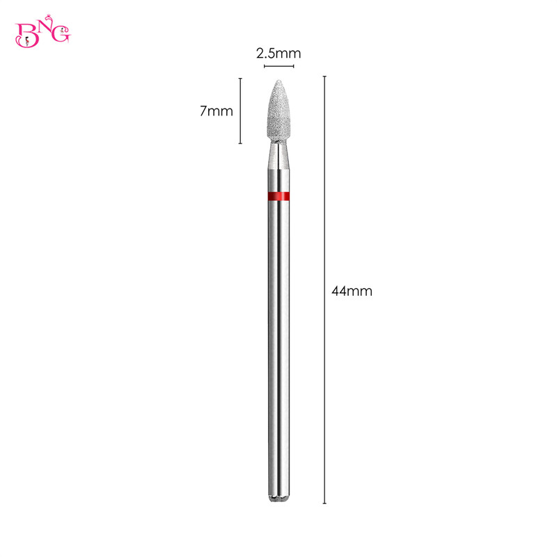 Καθαριστικό τρυπάνι νυχιών με σχήμα φλόγας, καθαρό τρυπάνι νυχιών 3/32'' Επαγγελματικό καθαριστικό καρβιδίου ασφαλείας κάτω από τα νύχια για το νεκρό δέρμα της επιδερμίδας
