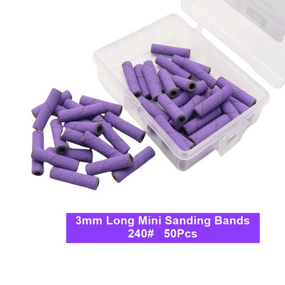 Új Érkezés, minőség nélküli 20 mm-es hosszú mini csiszolószalagok kiváló minőségű 50db/doboz fehér rózsaszín lila 3 mm-es mini csiszolószalag fúrófej