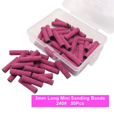 Új Érkezés, minőség nélküli 20 mm-es hosszú mini csiszolószalagok kiváló minőségű 50db/doboz fehér rózsaszín lila 3 mm-es mini csiszolószalag fúrófej
