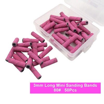 Új Érkezés, minőség nélküli 20 mm-es hosszú mini csiszolószalagok kiváló minőségű 50db/doboz fehér rózsaszín lila 3 mm-es mini csiszolószalag fúrófej