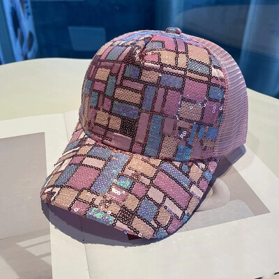 1buc șapcă de baseball cu paiete Pălărie de vară pentru copii șapcă ușoară respirabilă șapcă ocazională de zi cu zi pentru fete potrivită pentru copii