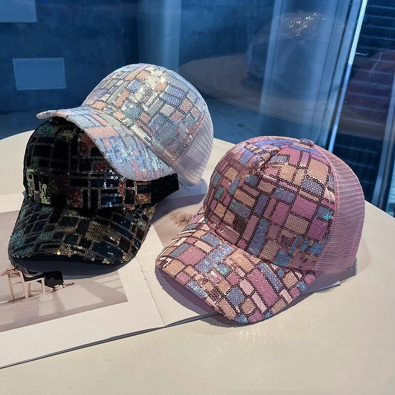1buc șapcă de baseball cu paiete Pălărie de vară pentru copii șapcă ușoară respirabilă șapcă ocazională de zi cu zi pentru fete potrivită pentru copii