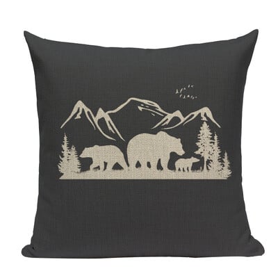 Nordic Home Διακοσμητικά Καλύμματα Μαξιλαριών Γνήσια Bear Deer Cushions Προσαρμοσμένη διακόσμηση υψηλής ποιότητας 45cmx45cm τετράγωνη στάμπα μαξιλαροθήκη