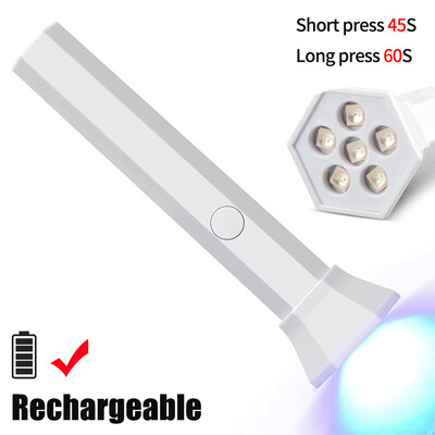 LULAA Handheld Salon Quick Dry Μηχάνημα στεγνωτηρίου νυχιών USB Εργαλεία οικιακής φωτοθεραπείας Επαναφορτιζόμενη λάμπα νυχιών UV LED Μίνι στυλό φακού