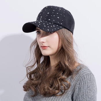 Дамски шапки със страз Diamond Sun Cap Swag Casquette Snap Back Gorras Едноцветни летни бейзболни шапки Dad Girl Bone Snapback