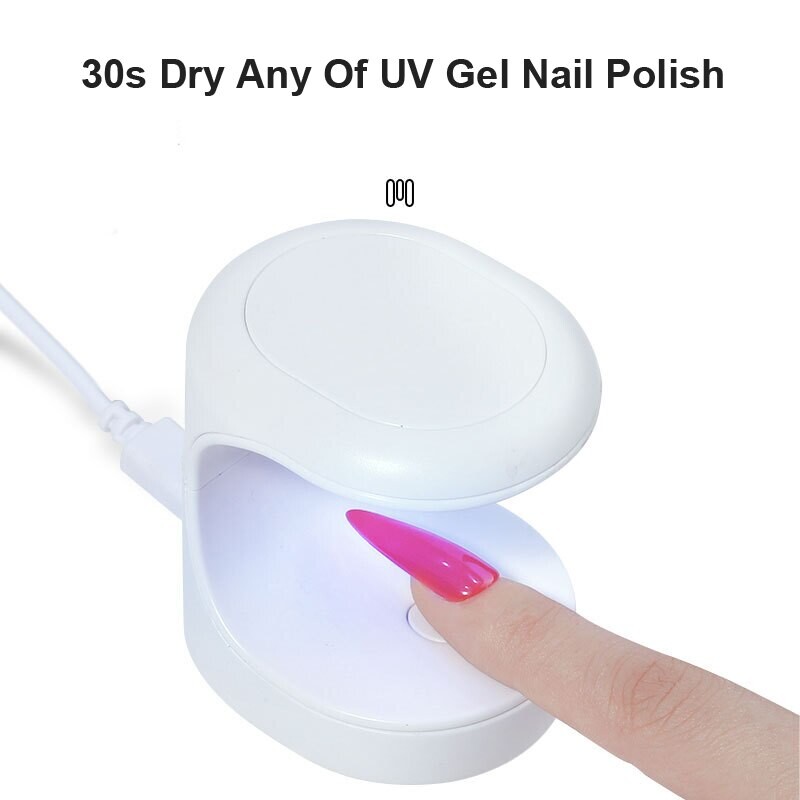 Mini sušilica za nokte UV lampa Stroj za manikuru Alat za manikuru s jednim prstom Gel lak za sušenje noktiju 16W LED lampa Alati za manikuru s USB-om