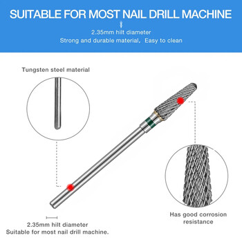 1 τεμ. Συσκευή για τρυπάνι νυχιών από καρβίδιο, μύτες για λίμες νυχιών Ηλεκτρικό φρέζα για μανικιούρ Τρυπάνια για τρυπάνια Εργαλεία πεντικιούρ