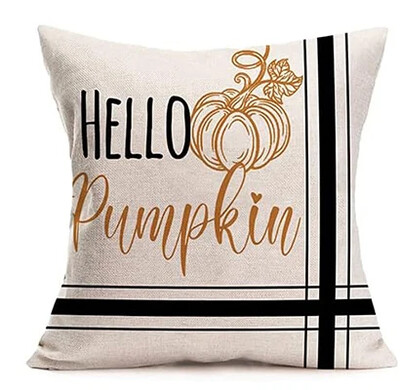 Sretna žetva Hello Pumpkin jastučnica Crna karirana bundeva Javorov list Kućna sofa Jastučnica Jastučnica
