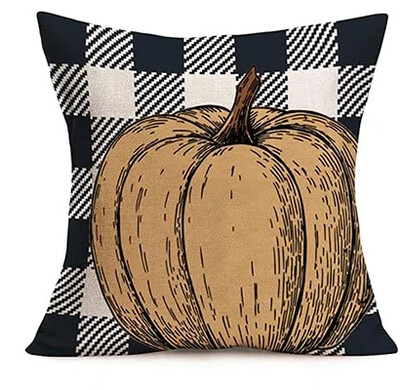Sretna žetva Hello Pumpkin jastučnica Crna karirana bundeva Javorov list Kućna sofa Jastučnica Jastučnica