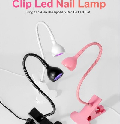 LED nagu lampas 3W elastīga zoss kakla lampa Quicky Dry Nail Manikīra žāvētājs Gēla lakas sacietēšanas gaisma gēla nagiem