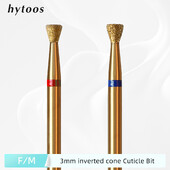 HYTOOS 3mm Αντεστραμμένο κωνικό τρυπάνι καθαρού νυχιού, μύτες από τιτάνιο ρωσικό διαμάντι για νύχια Dead Skin Cleaner Accessories
