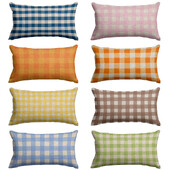 Krāsu rūtains veļas spilvenu komplekts istabas noformējums spilvena pārvalks Dzeltens Zaļš Rozā oranžs Zils Mājas biroja dīvāna dekors 30x50cm