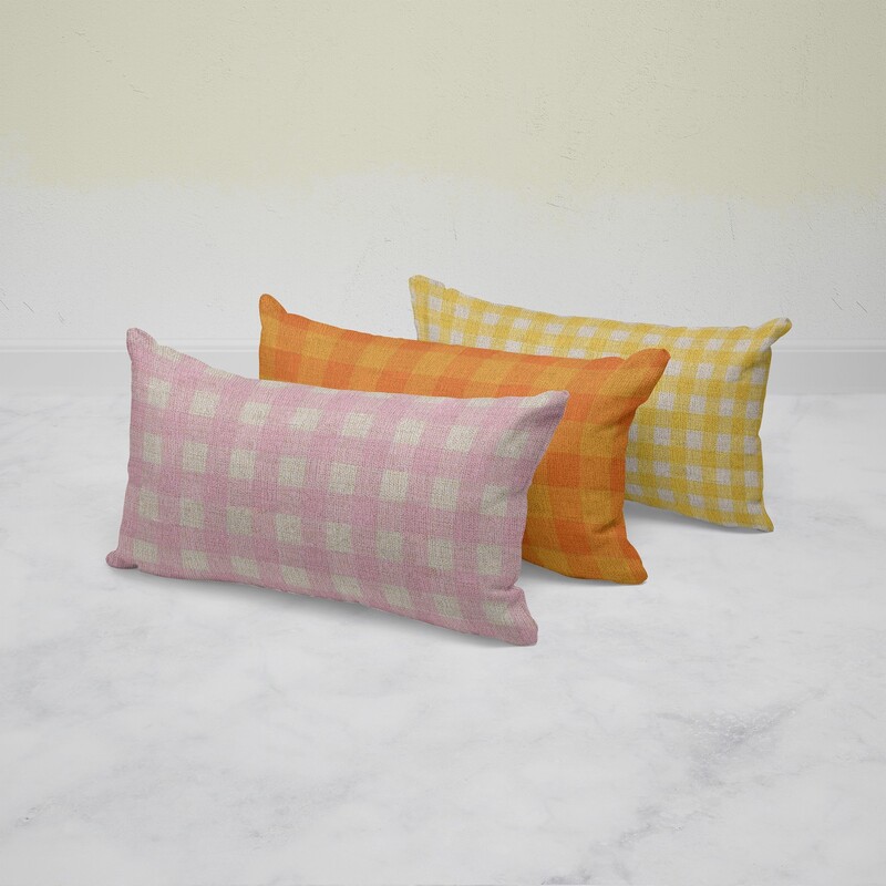 Krāsu rūtains veļas spilvenu komplekts istabas noformējums spilvena pārvalks Dzeltens Zaļš Rozā oranžs Zils Mājas biroja dīvāna dekors 30x50cm