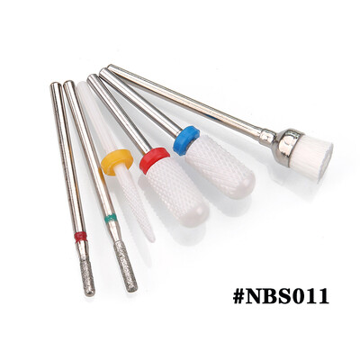 6PCS Glodalo za manikuru Dijamantna keramika NBS set glava za brušenje noktiju Gel električni aparat za manikuru Dodaci Alati