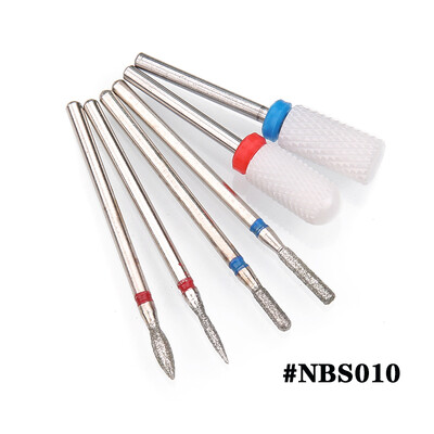 6PCS Glodalo za manikuru Dijamantna keramika NBS set glava za brušenje noktiju Gel električni aparat za manikuru Dodaci Alati