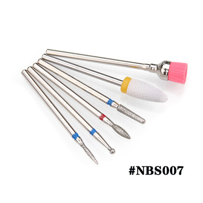 6PCS Glodalo za manikuru Dijamantna keramika NBS set glava za brušenje noktiju Gel električni aparat za manikuru Dodaci Alati