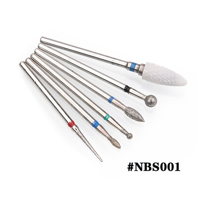 6PCS Glodalo za manikuru Dijamantna keramika NBS set glava za brušenje noktiju Gel električni aparat za manikuru Dodaci Alati