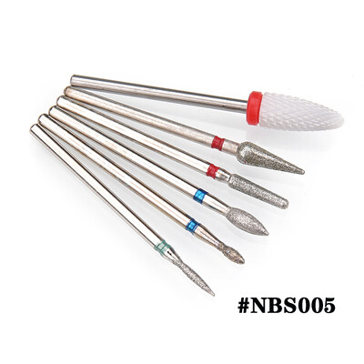 6PCS Glodalo za manikuru Dijamantna keramika NBS set glava za brušenje noktiju Gel električni aparat za manikuru Dodaci Alati