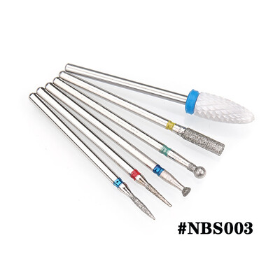 6PCS Glodalo za manikuru Dijamantna keramika NBS set glava za brušenje noktiju Gel električni aparat za manikuru Dodaci Alati