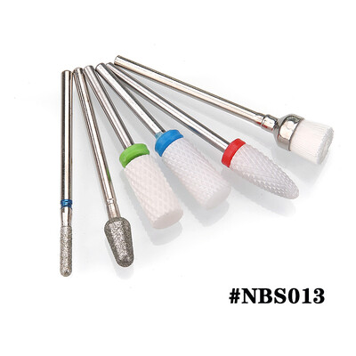 6PCS Glodalo za manikuru Dijamantna keramika NBS set glava za brušenje noktiju Gel električni aparat za manikuru Dodaci Alati