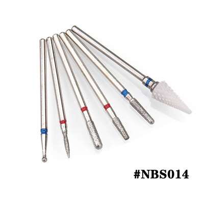 6PCS Glodalo za manikuru Dijamantna keramika NBS set glava za brušenje noktiju Gel električni aparat za manikuru Dodaci Alati