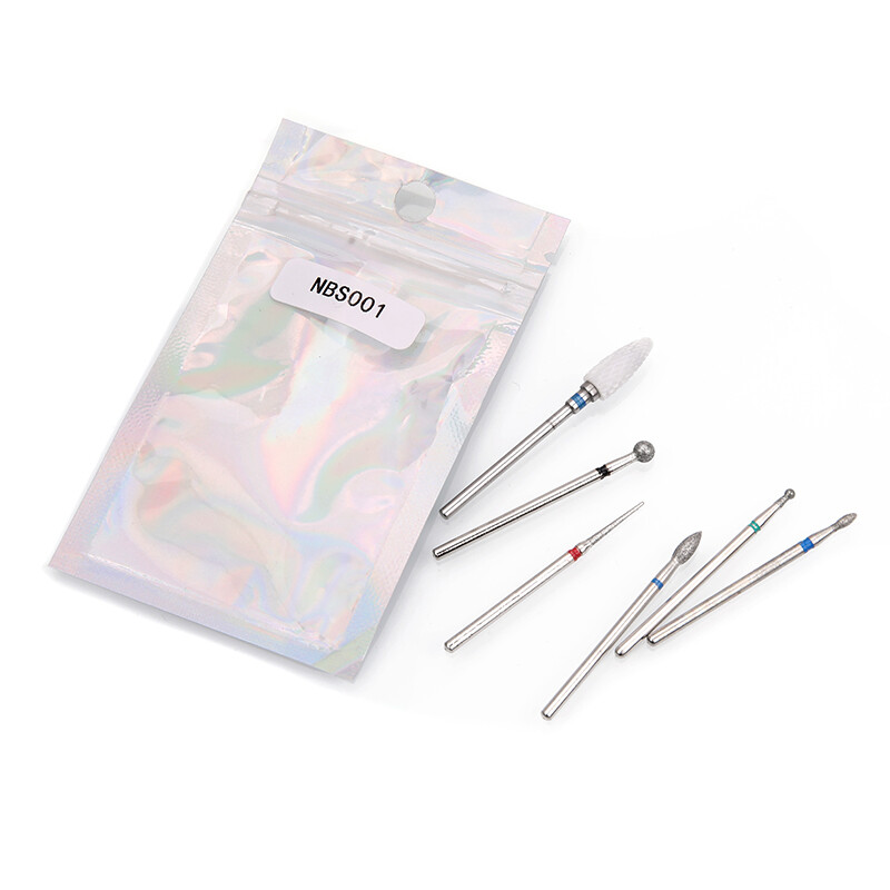 6 bucăți freză pentru manichiură diamant ceramică NBS set capete de șlefuit unghii gel electric accesorii mașini de manichiură instrumente