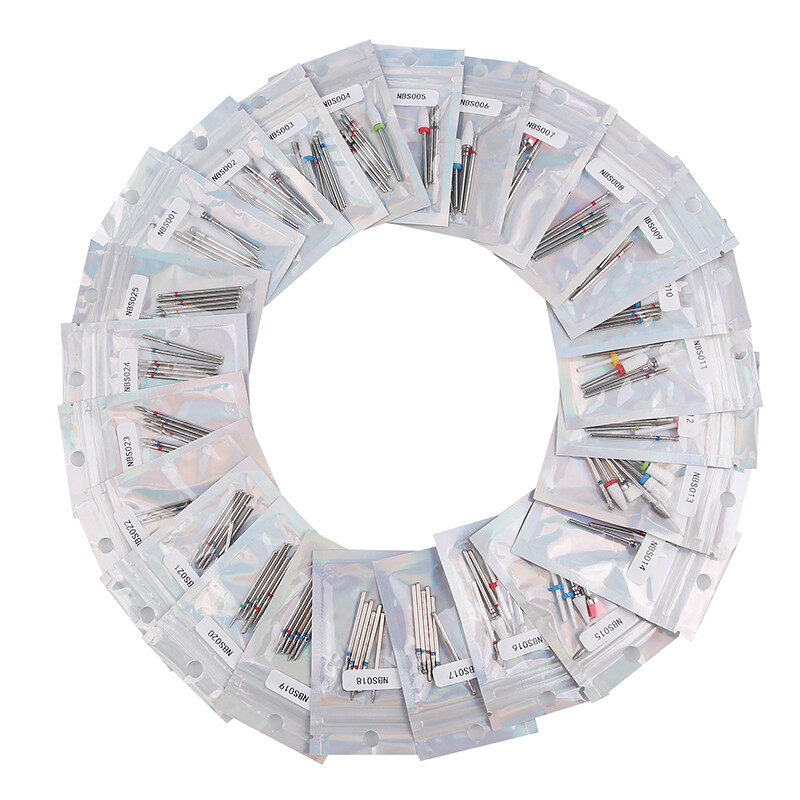 6 bucăți freză pentru manichiură diamant ceramică NBS set capete de șlefuit unghii gel electric accesorii mașini de manichiură instrumente