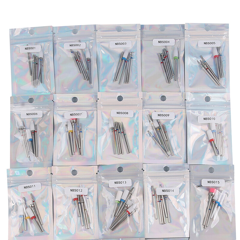 6 bucăți freză pentru manichiură diamant ceramică NBS set capete de șlefuit unghii gel electric accesorii mașini de manichiură instrumente