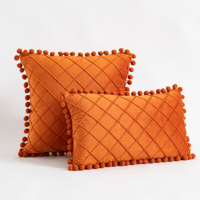 Ukrasne navlake za jastuke s pomponima Seoska kuća Boho Home Decor Baršunasti karirani jednobojni kvadratni jastučnica 30x50cm 45x45cm