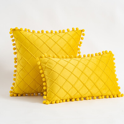 Ukrasne navlake za jastuke s pomponima Seoska kuća Boho Home Decor Baršunasti karirani jednobojni kvadratni jastučnica 30x50cm 45x45cm