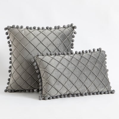 Ukrasne navlake za jastuke s pomponima Seoska kuća Boho Home Decor Baršunasti karirani jednobojni kvadratni jastučnica 30x50cm 45x45cm