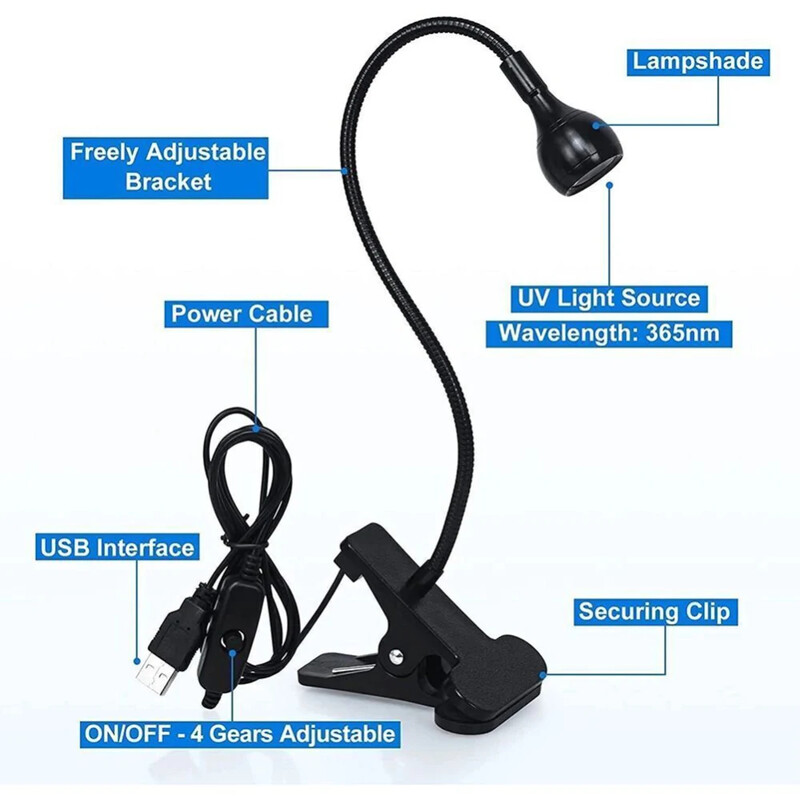 LED UV svjetlo za gelirane nokte Fleksibilni radni stol s kopčom USB American Pose Lampa za sušenje noktiju Mini oprema za sušenje noktiju Alati