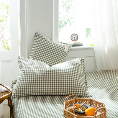 1 Ζευγάρι καρό ριγέ 100% βαμβακερό κάλυμμα μαξιλαριού καμβά Μαξιλαροθήκη Καρέκλα καναπέ Διακοσμητικό για το σπίτι Κάλυμμα μαξιλαριού ριχτάρι 30x50/40x60/48x74 cm