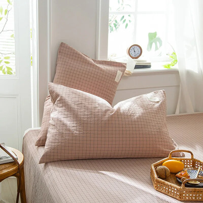 1 Ζευγάρι καρό ριγέ 100% βαμβακερό κάλυμμα μαξιλαριού καμβά Μαξιλαροθήκη Καρέκλα καναπέ Διακοσμητικό για το σπίτι Κάλυμμα μαξιλαριού ριχτάρι 30x50/40x60/48x74 cm