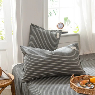 1 Ζευγάρι καρό ριγέ 100% βαμβακερό κάλυμμα μαξιλαριού καμβά Μαξιλαροθήκη Καρέκλα καναπέ Διακοσμητικό για το σπίτι Κάλυμμα μαξιλαριού ριχτάρι 30x50/40x60/48x74 cm