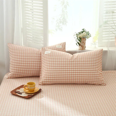 1 Ζευγάρι καρό ριγέ 100% βαμβακερό κάλυμμα μαξιλαριού καμβά Μαξιλαροθήκη Καρέκλα καναπέ Διακοσμητικό για το σπίτι Κάλυμμα μαξιλαριού ριχτάρι 30x50/40x60/48x74 cm