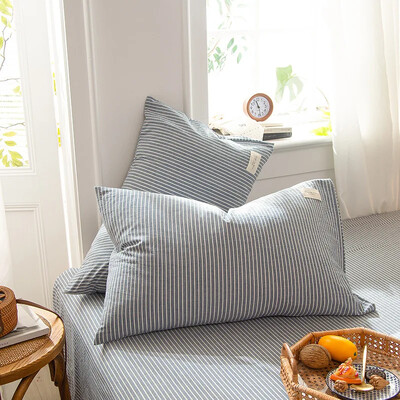 1 Ζευγάρι καρό ριγέ 100% βαμβακερό κάλυμμα μαξιλαριού καμβά Μαξιλαροθήκη Καρέκλα καναπέ Διακοσμητικό για το σπίτι Κάλυμμα μαξιλαριού ριχτάρι 30x50/40x60/48x74 cm
