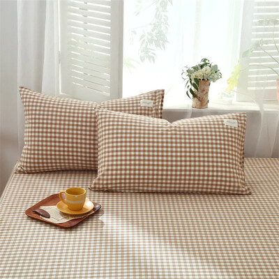 1 Ζευγάρι καρό ριγέ 100% βαμβακερό κάλυμμα μαξιλαριού καμβά Μαξιλαροθήκη Καρέκλα καναπέ Διακοσμητικό για το σπίτι Κάλυμμα μαξιλαριού ριχτάρι 30x50/40x60/48x74 cm