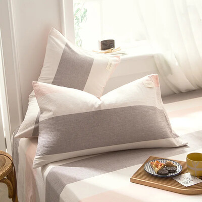 1 Ζευγάρι καρό ριγέ 100% βαμβακερό κάλυμμα μαξιλαριού καμβά Μαξιλαροθήκη Καρέκλα καναπέ Διακοσμητικό για το σπίτι Κάλυμμα μαξιλαριού ριχτάρι 30x50/40x60/48x74 cm