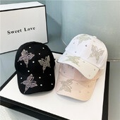 Modni dizajnerski šešir Leptir kristalni ženski šeširi Kapa za bejzbol Gorras Kpop šešir za sunčanje Viziri Vanjski Chapeu Feminino hip hop šešir