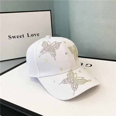 Modni dizajnerski šešir Leptir kristalni ženski šeširi Kapa za bejzbol Gorras Kpop šešir za sunčanje Viziri Vanjski Chapeu Feminino hip hop šešir