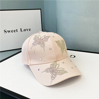 Modni dizajnerski šešir Leptir kristalni ženski šeširi Kapa za bejzbol Gorras Kpop šešir za sunčanje Viziri Vanjski Chapeu Feminino hip hop šešir