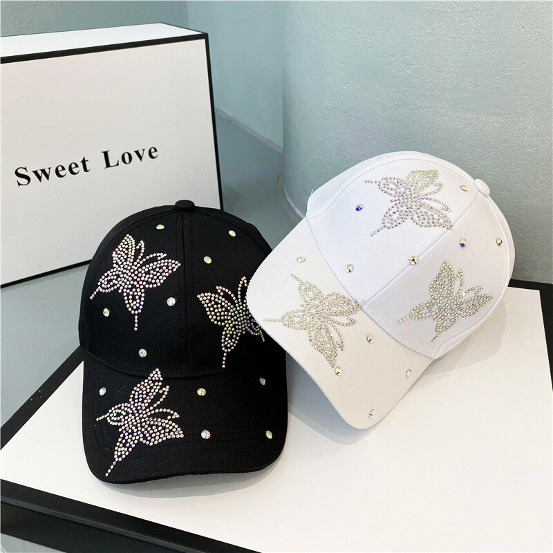 Modni dizajnerski šešir Leptir kristalni ženski šeširi Kapa za bejzbol Gorras Kpop šešir za sunčanje Viziri Vanjski Chapeu Feminino hip hop šešir