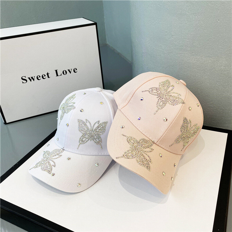 Modni dizajnerski šešir Leptir kristalni ženski šeširi Kapa za bejzbol Gorras Kpop šešir za sunčanje Viziri Vanjski Chapeu Feminino hip hop šešir