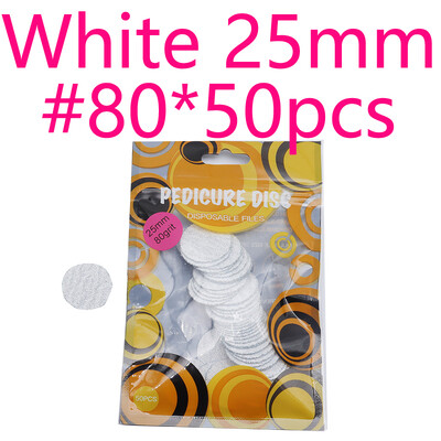 Naujas~Juodas/Baltas Šlifavimo popierius 50/vnt Pedikiūro pėdų priežiūros įrankiai 15mm 20mm 25mm nagų grąžtas Diskinis diskas Salon Calluse Keičiamas